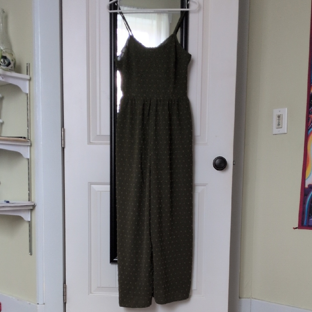 Olive Green Spaghetti Strap Jumpsuit